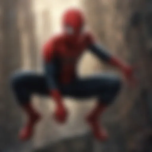 Spiderman movie poster with mysterious silhouette