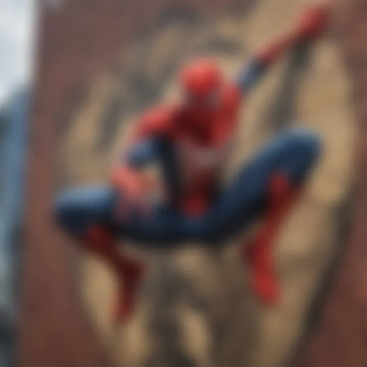 Vibrant Spiderman Mural at Comic Con Exhibition