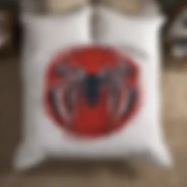 King-size Spiderman pillowcases featuring iconic spider logo in a modern style