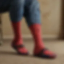 Superhero-themed slippers showcasing intricate web design