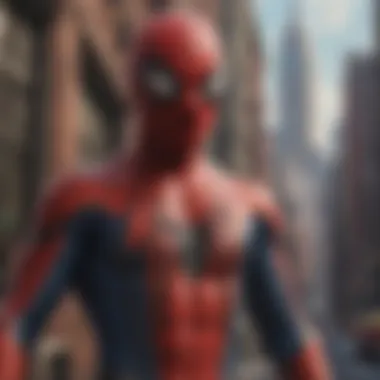 Spiderman movie poster showcasing hero in iconic pose