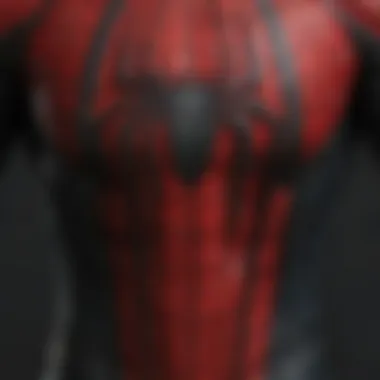 Spiderman suit fabric texture detail