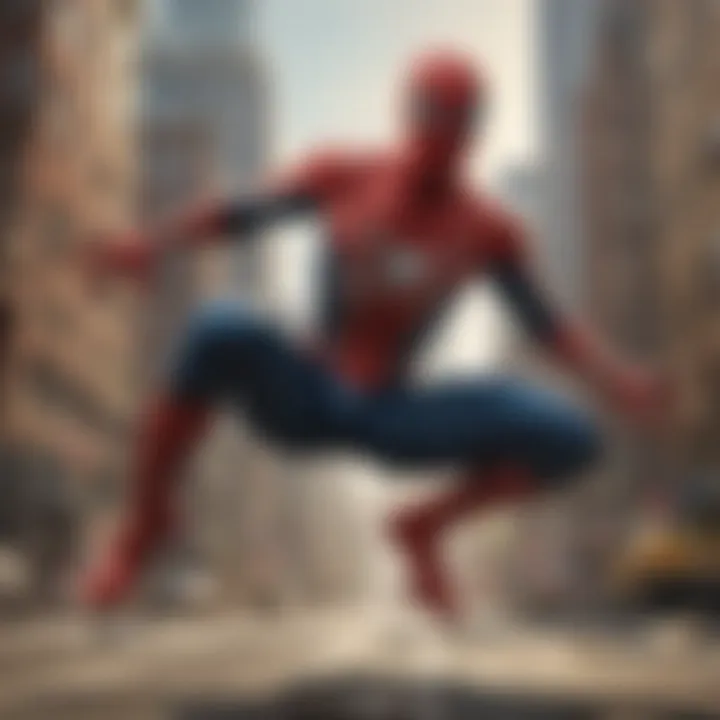 Intricate Spider-Man 3D model in iconic superhero landing stance