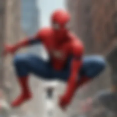 Spider-Man swinging through the city in a classic scene with Tobey Maguire