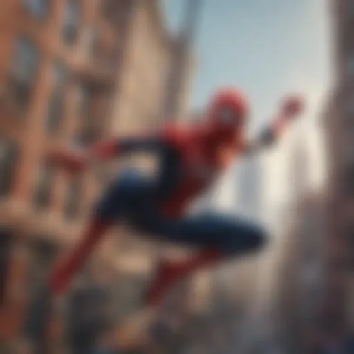 Spider-Man swinging through the cityscape