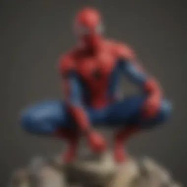 Spiderman teaming up with other heroes in a heroic stand