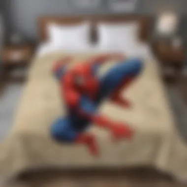 King-size Spiderman throw blanket with dynamic action poses of the superhero