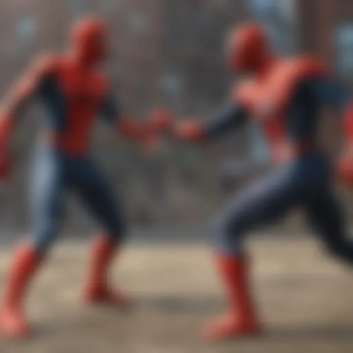 Spider-Man facing off against a powerful villain