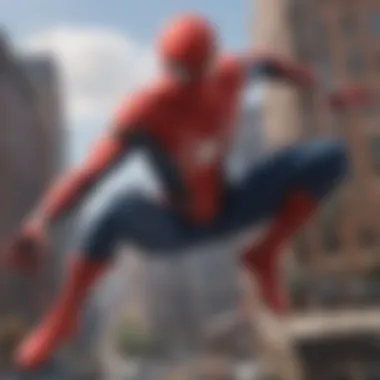 Detailed Spider-Man 3D model showcasing web-slinging action