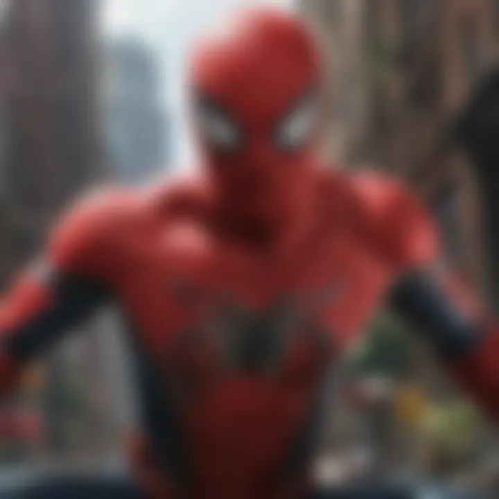 Spider-Man webbing connecting to Amazon logo