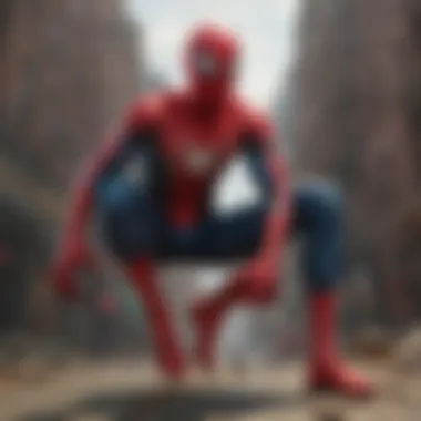 Close-up of Spider-Man's iconic web-shooting gesture