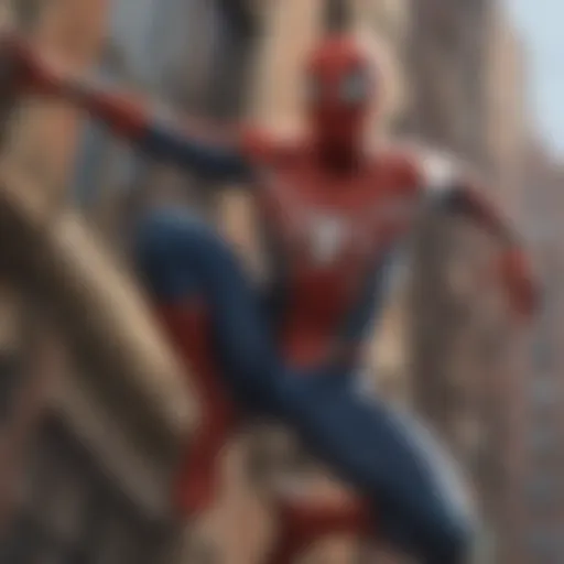 Spider-Man's iconic web-slinging action