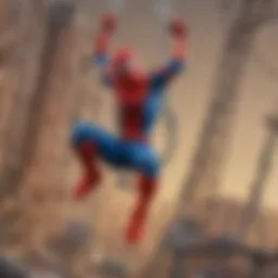 Heroic Spider-Man swinging into action