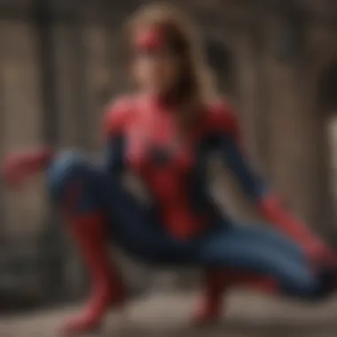 Creative portrayal of Spiderman Woman in a unique setting