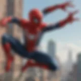 Dynamic action scene showcasing Spider-Man's acrobatic skills