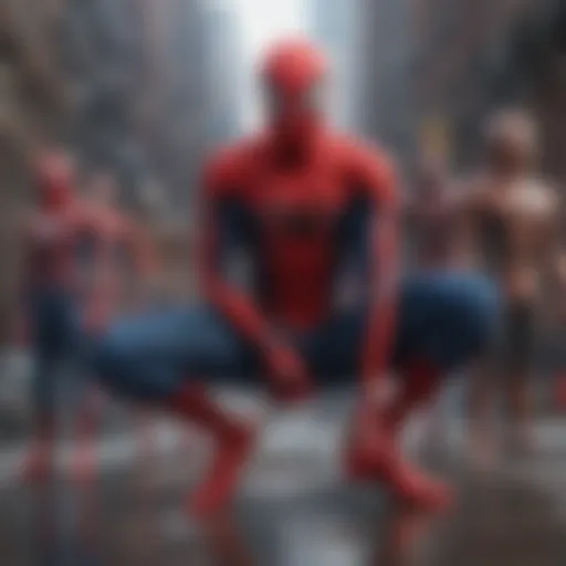 A vibrant depiction of Spider-Man in different multiverse styles.