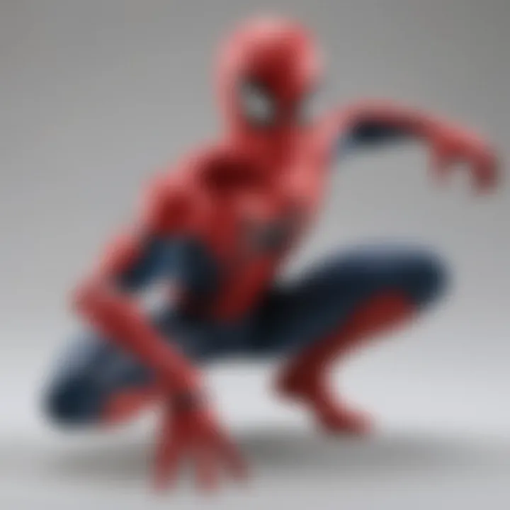 Detailed Spider-Man collectible figurine showcasing web-slinging pose