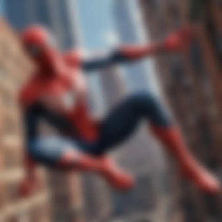 A graphical representation of the technological advancements in Spider-Man games, featuring cutting-edge graphics and gameplay mechanics.