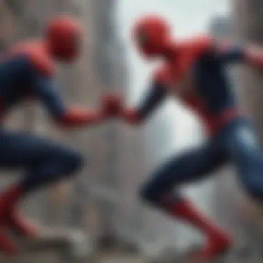 Spider-Man facing off against a formidable villain