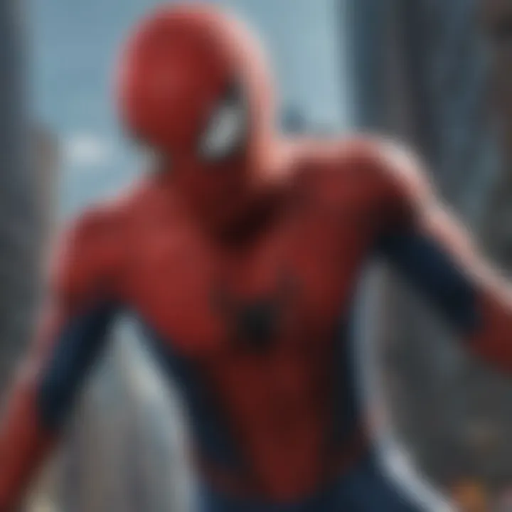 An innovative user interface with Spider-Man's signature red and blue colors