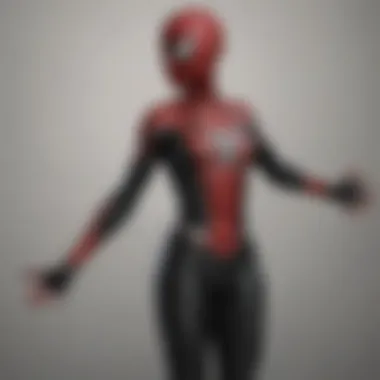 Stylish Black Spiderman Costume Featuring Feminine Silhouette