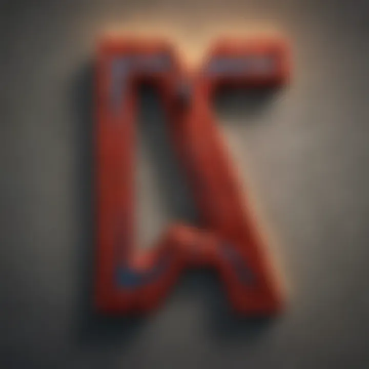 Glowing superhero letter 'A' against a dark background