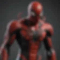 Detailed close-up of the Superior Spider-Man action figure showcasing intricate design features