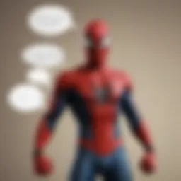 Marvelous Spiderman Figure with Speech Bubbles