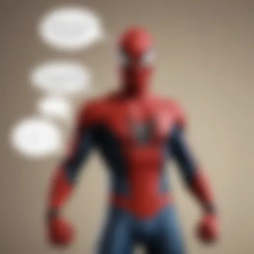 Marvelous Spiderman Figure with Speech Bubbles