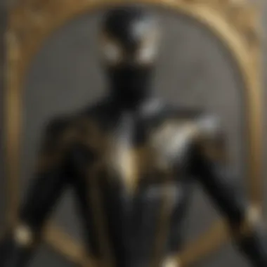 Elegance of the Gold Trim A close-up of the gold trim highlighting its elegance against the black fabric