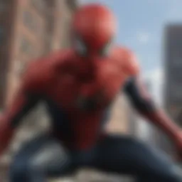 Stunning action sequence featuring Spider-Man in a dynamic pose