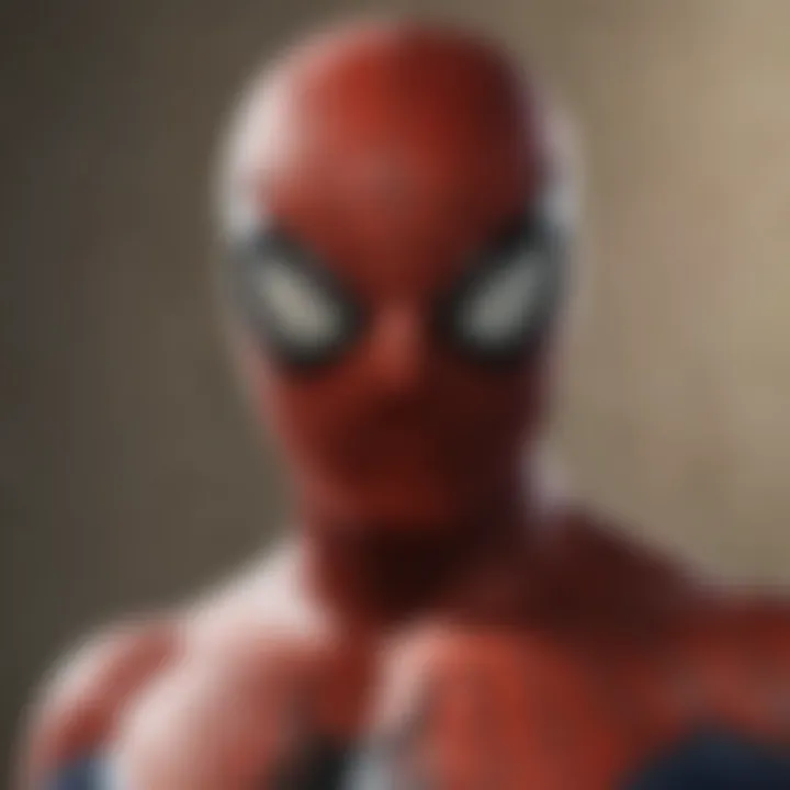 A close-up of the iconic Spider-Man mask, symbolizing the character's enduring legacy and fan fascination.