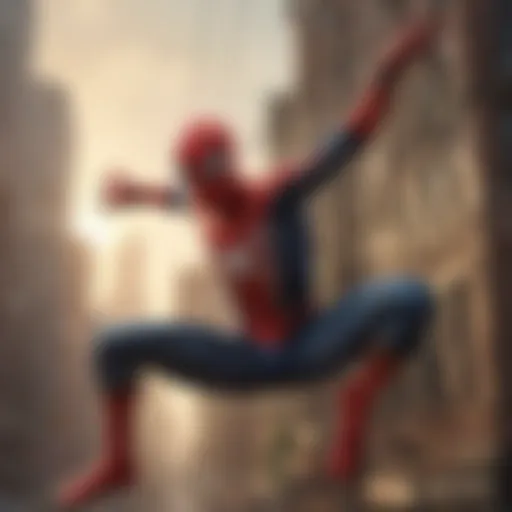 Spider-Man swinging through the cityscape