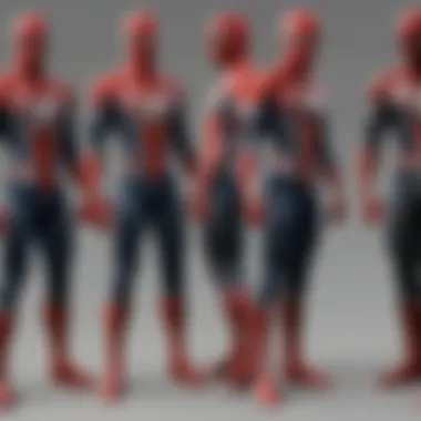 Concept art highlighting the design choices in mod suits