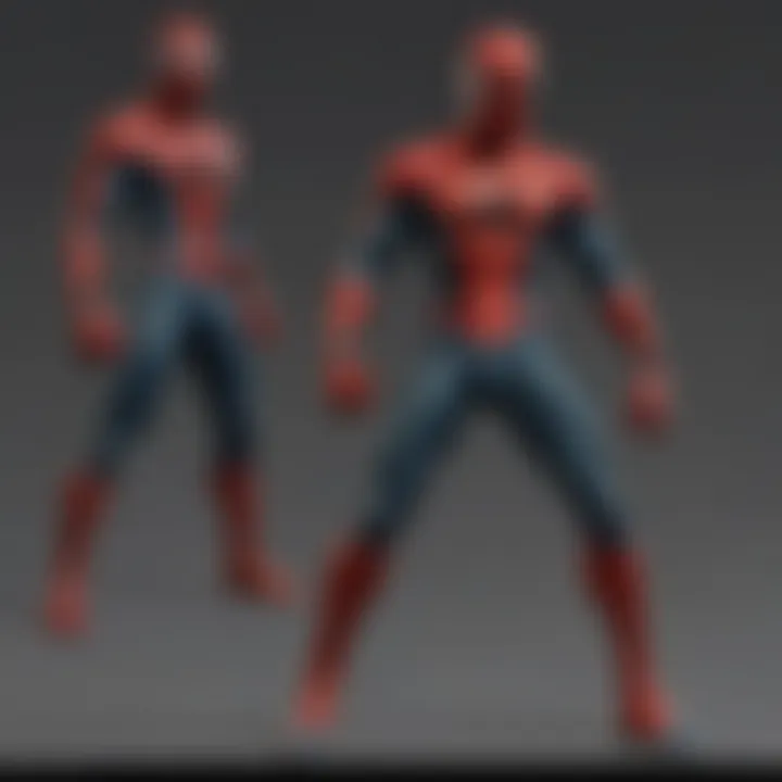 Visual evolution of Spider-Man through different animated series over the years.