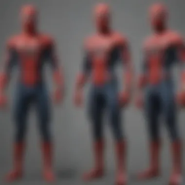 The Evolution of a Hero An artistic representation of Spider-Man's evolution