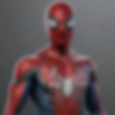 Close-up of the new Spider-Man suit highlighting innovative design features