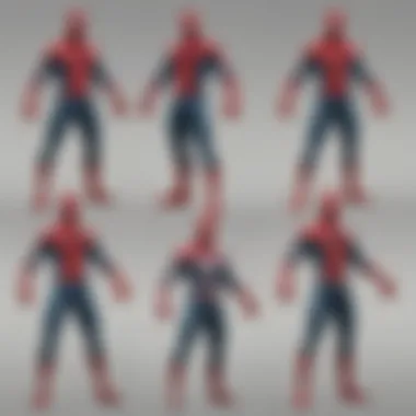 A visual representation of Spider-Man's evolution in character design