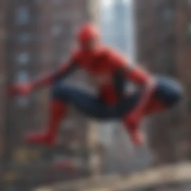 A visual representation of advanced technology enhancing Spider-Man's abilities