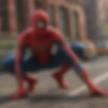 Spider-Man in a feature film scene