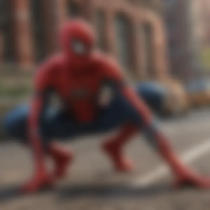 Spider-Man in a feature film scene