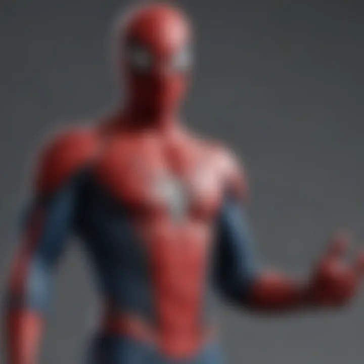 A vivid display of various materials used in Spider-Man suit creation