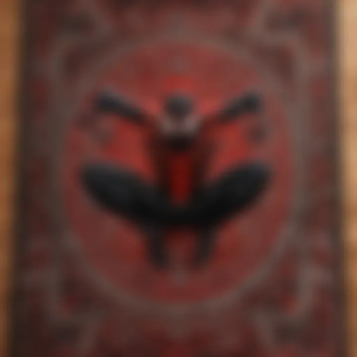 A close-up view of the intricate design elements of the Miles Morales rug