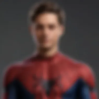 Tobey Maguire as Spider-Man Tobey Maguire in character as Spider-Man during a pivotal scene