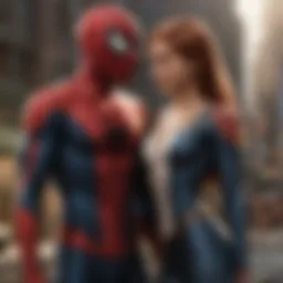 Spider-Man with Mary Jane Watson in a moment of support