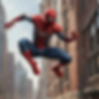 The Evolution of the Superhero Genre A scene capturing the essence of the superhero genre's evolution
