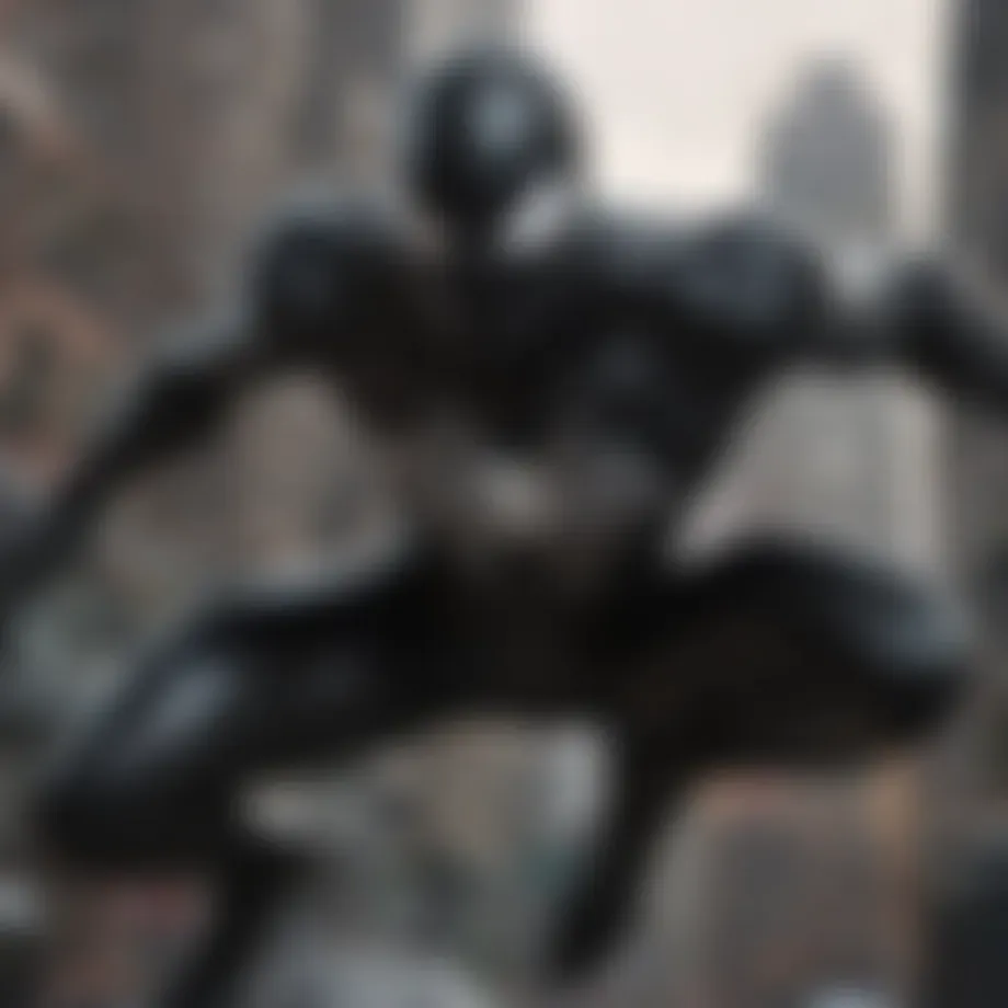 The transformative moment of Spider-Man acquiring the symbiote