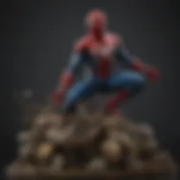 Diverse collection of Spider-Man collectibles displayed elegantly