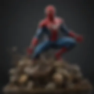 Showcase of Spider-Man Collectibles Diverse collection of Spider-Man collectibles displayed elegantly