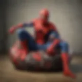 Spiderman beanbag in action